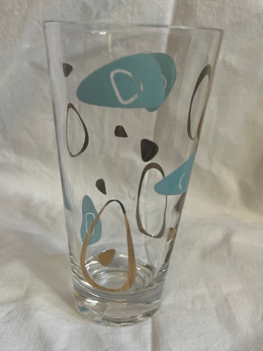 Federal Blue and Gold Glass Atomic Amoeba Boomerang - MCM